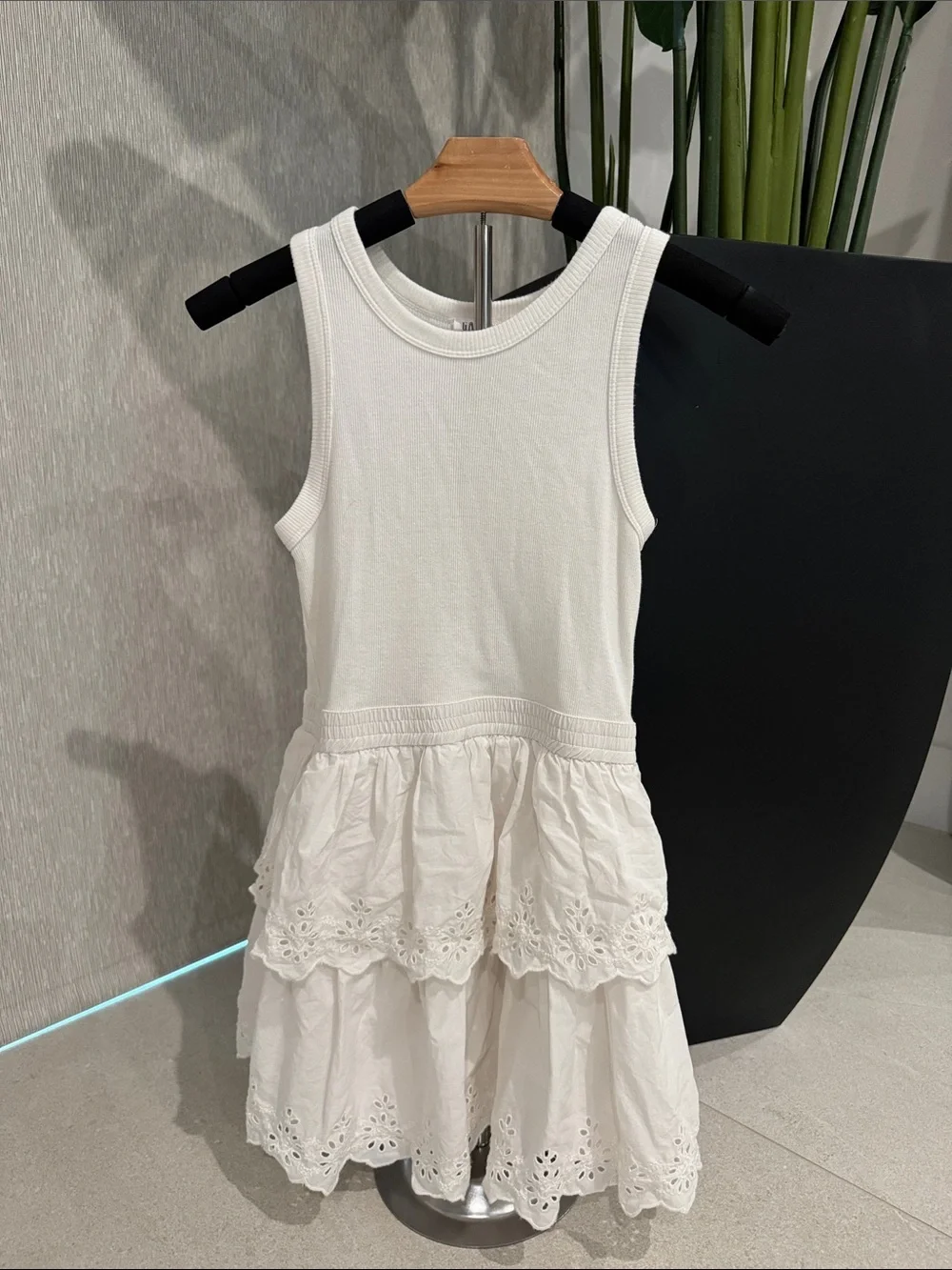GAP White Eyelet Tiered Tank Dress Girls Large